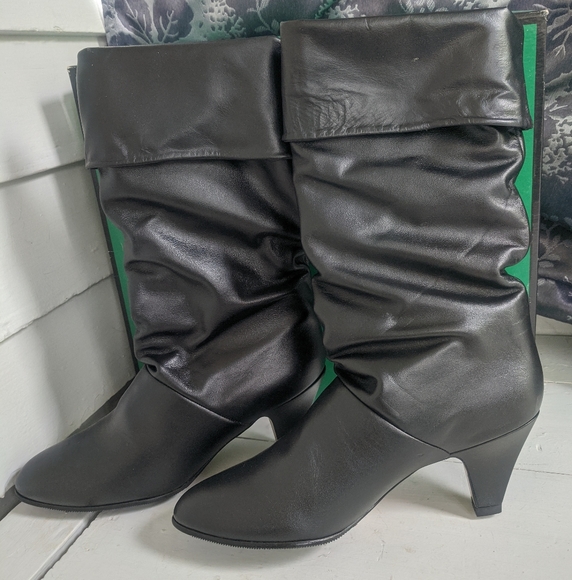 Vintage Joyce Leif Boots 6 1/2 Black Leather - Picture 7 of 7